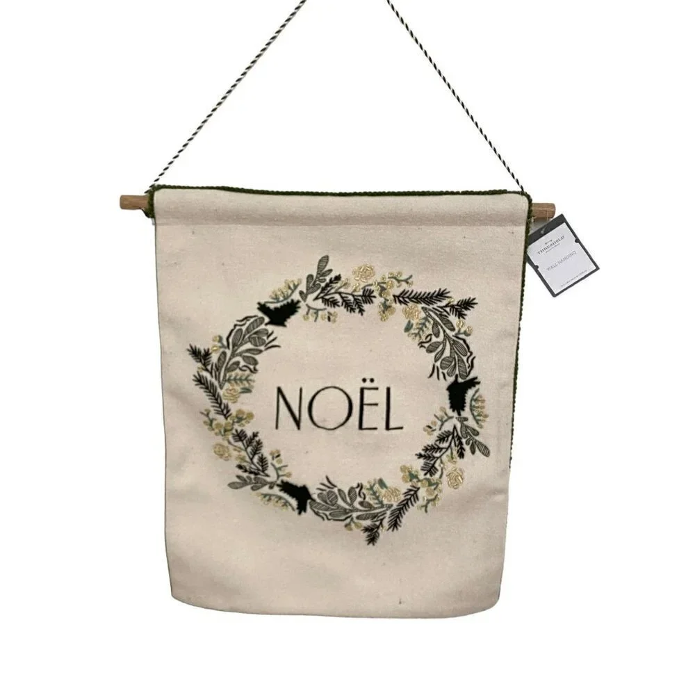 Target 'Noel' Embroidered Unframed Wall Hanging Cream Threshold™ 16